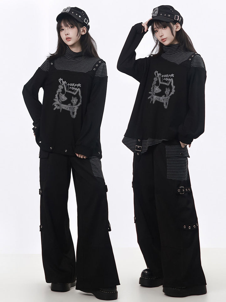 Grunge Faux Fur Hooded Jacket
