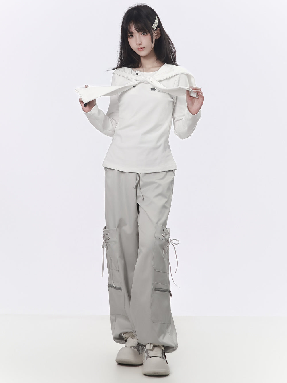 Balletcore Lace-Up Cargo Pants
