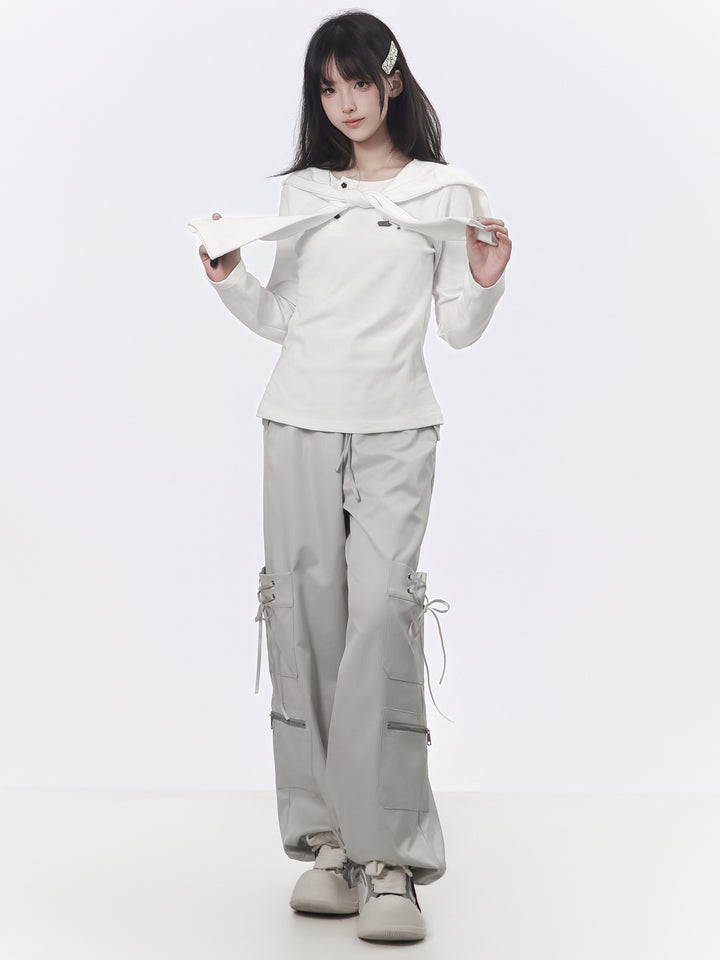 Balletcore Lace-Up Cargo Pants