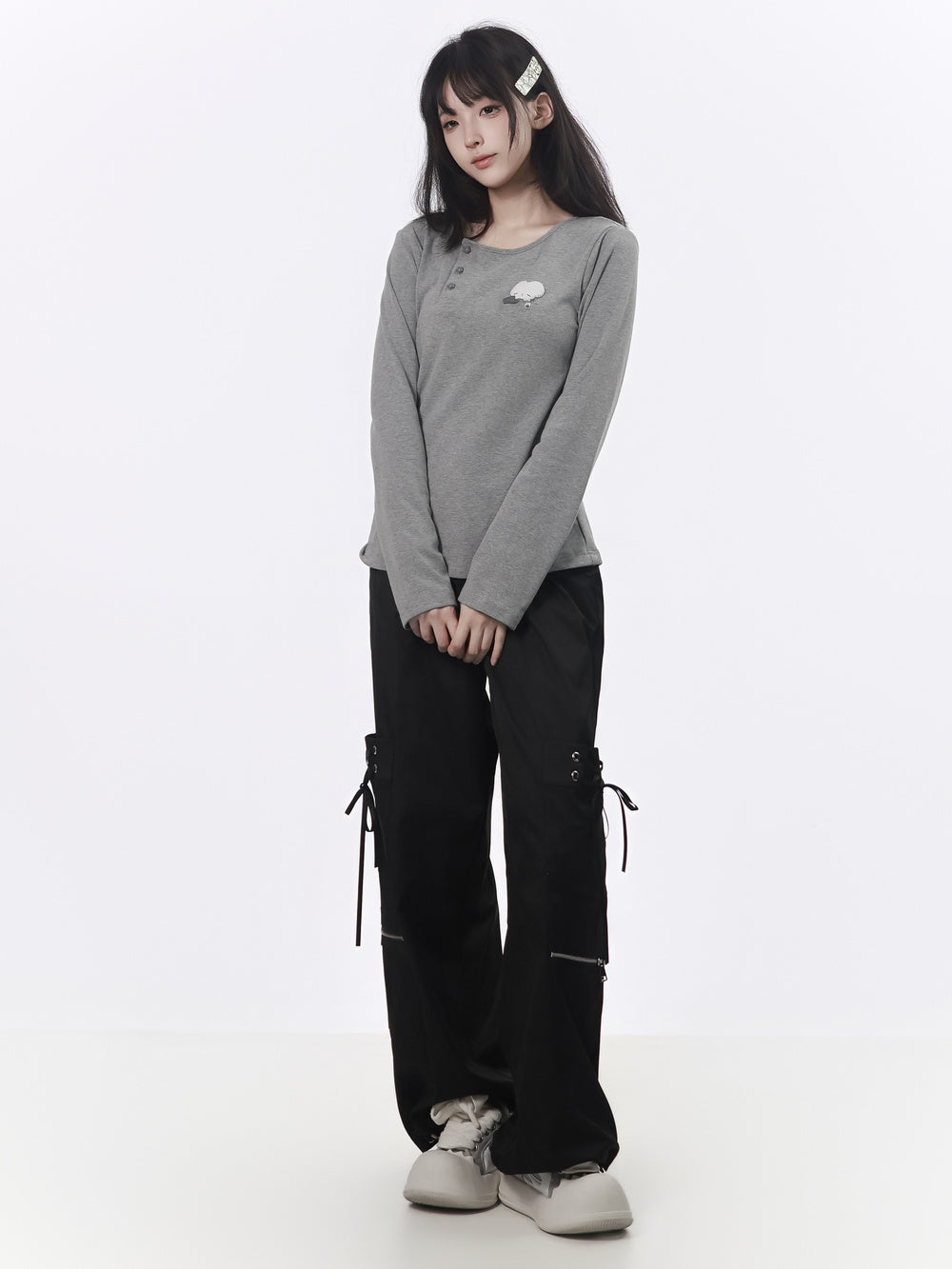 Balletcore Lace-Up Cargo Pants