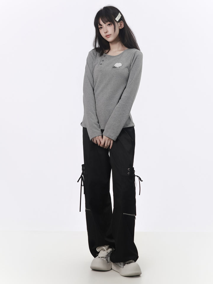 Balletcore Lace-Up Cargo Pants