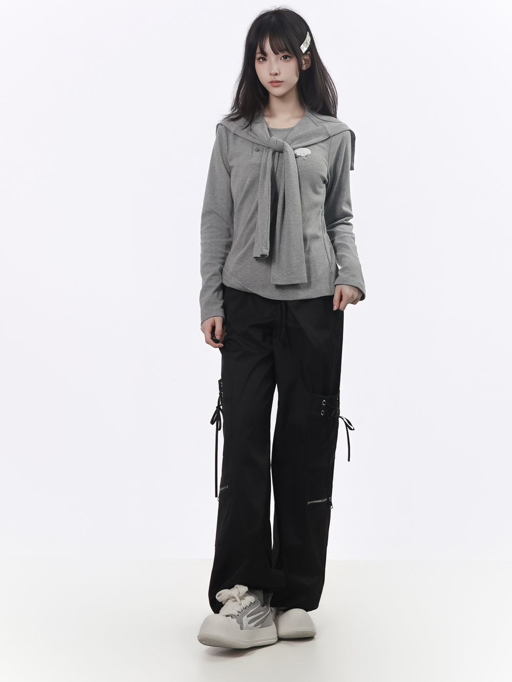 Balletcore Lace-Up Cargo Pants
