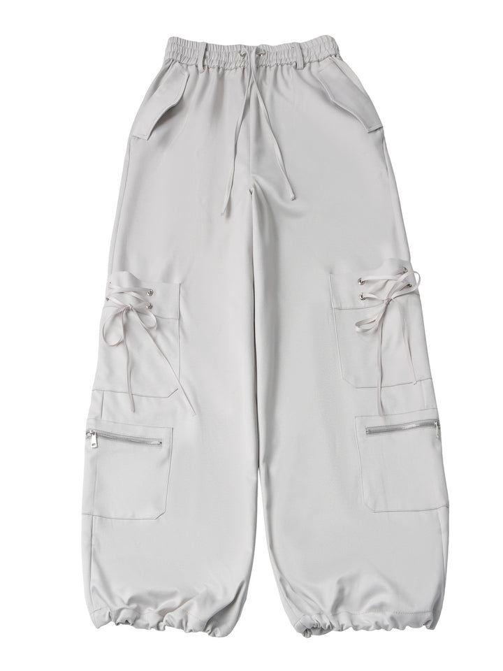 Balletcore Lace-Up Cargo Pants