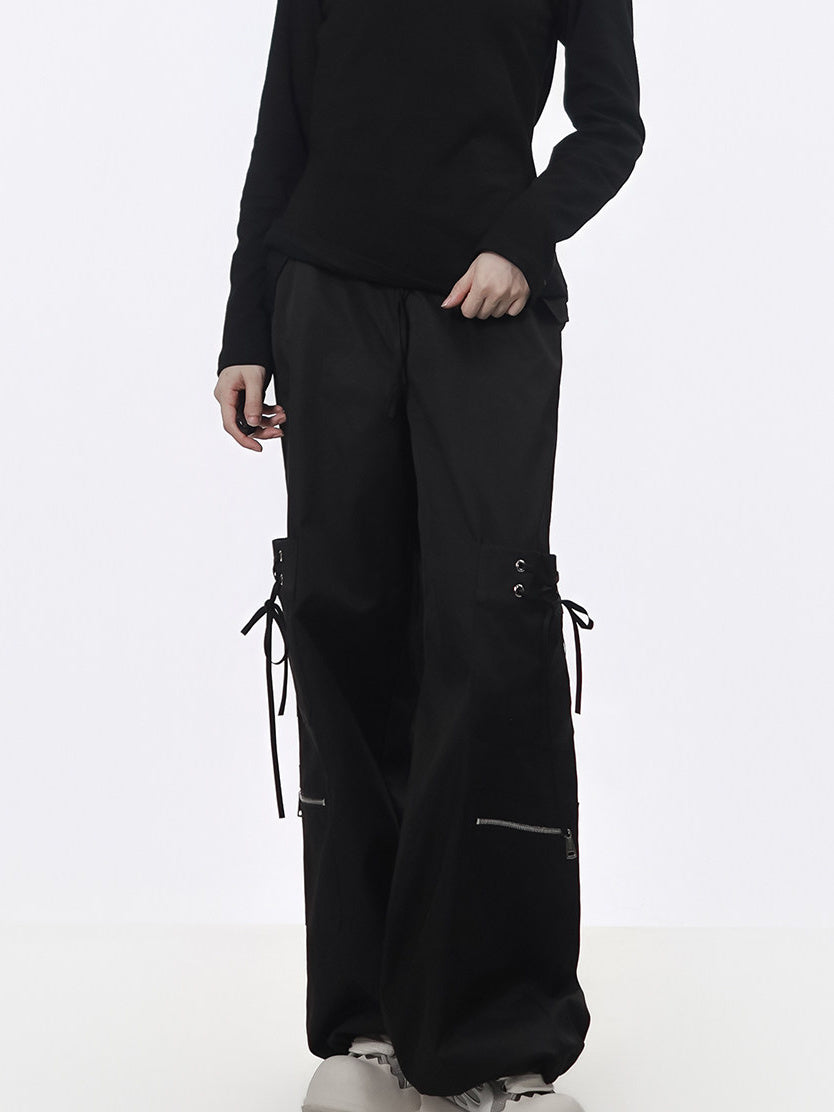 Balletcore Lace-Up Cargo Pants