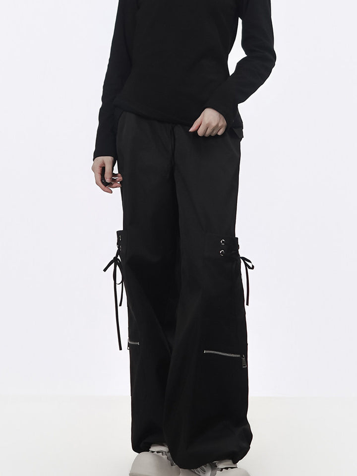 Balletcore Lace-Up Cargo Pants