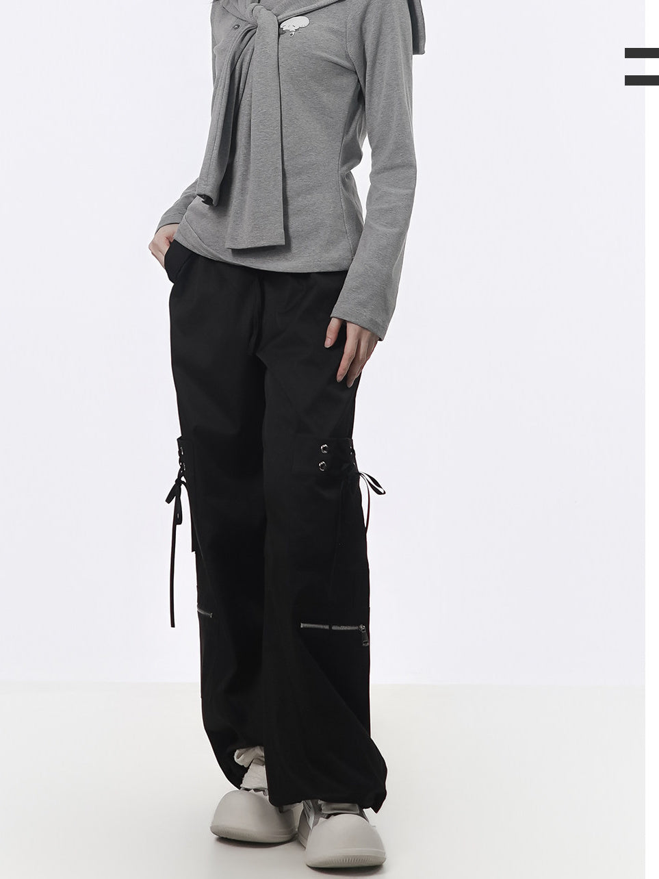 Balletcore Lace-Up Cargo Pants