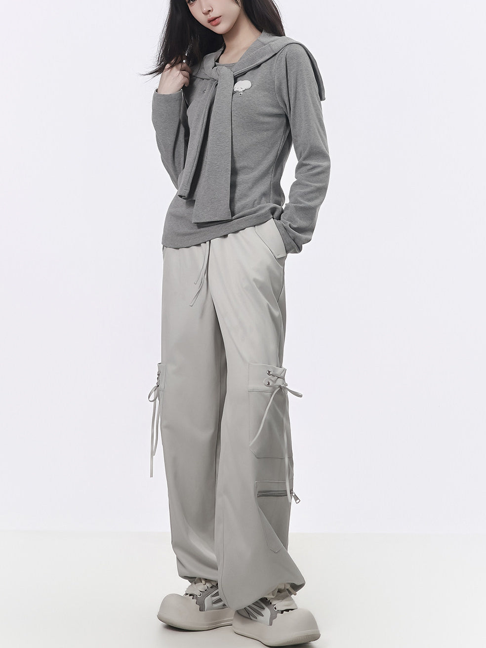 Balletcore Lace-Up Cargo Pants