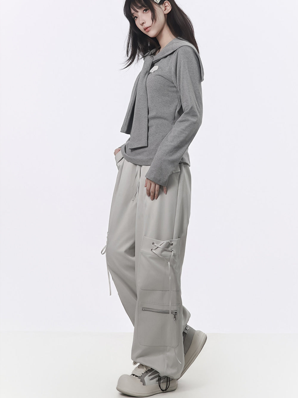 Balletcore Lace-Up Cargo Pants