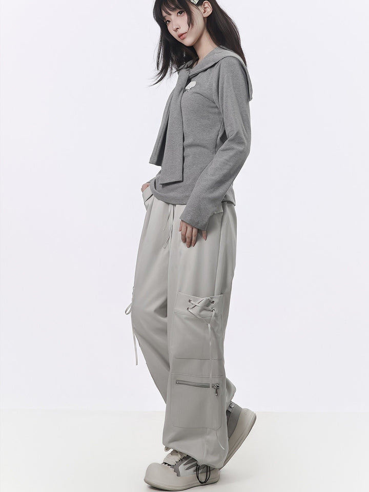 Balletcore Lace-Up Cargo Pants