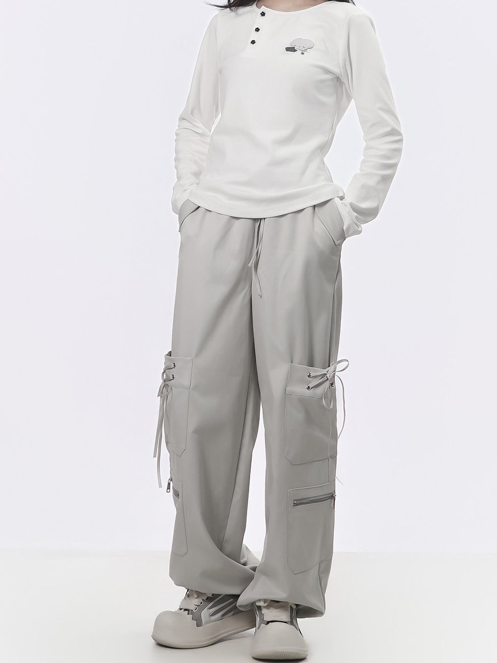 Balletcore Lace-Up Cargo Pants