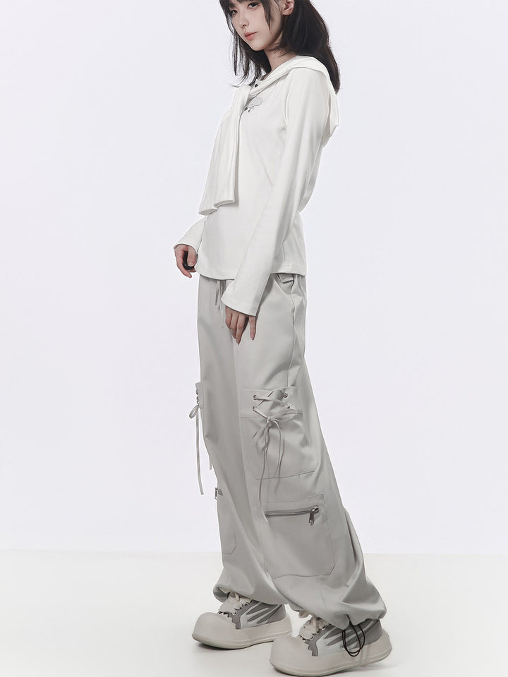 Balletcore Lace-Up Cargo Pants