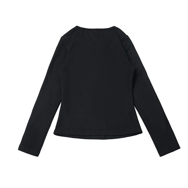 Mouse Graphic Long Sleeve Top with Shawl