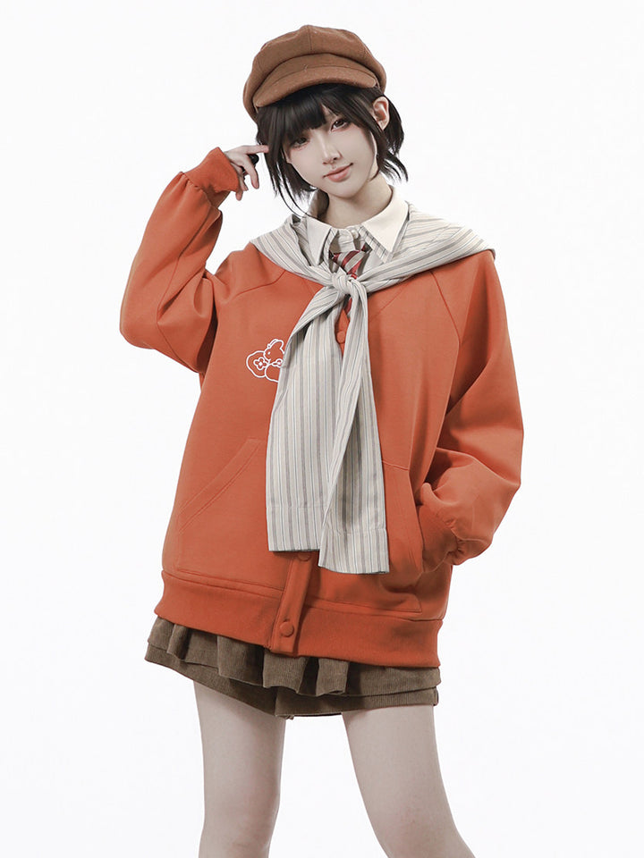 Bunny Persimmon Sweatshirt Jacket