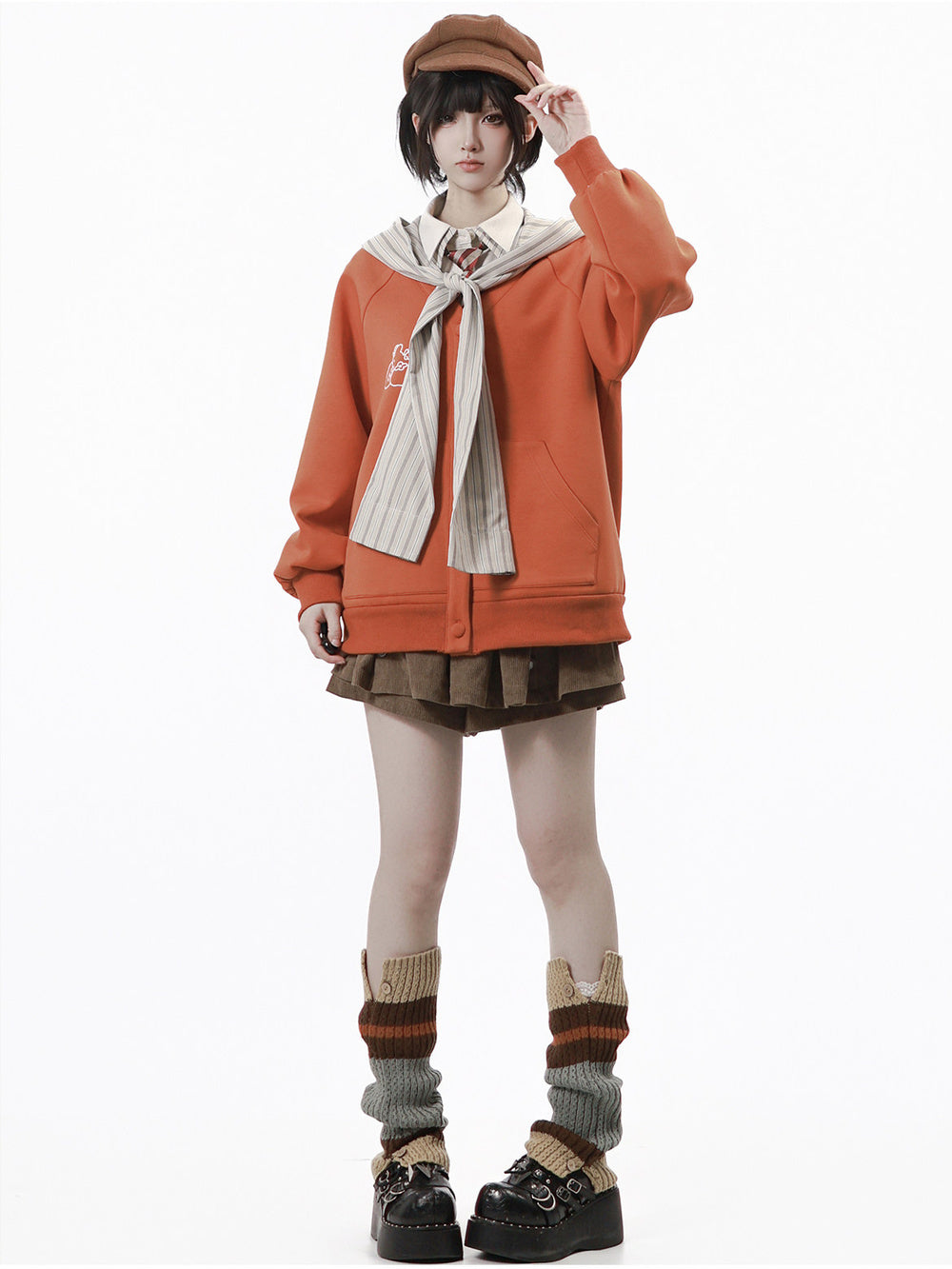 Bunny Persimmon Sweatshirt Jacket