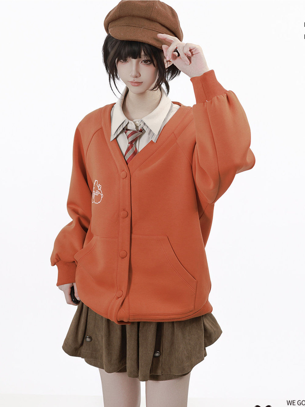 Bunny Persimmon Sweatshirt Jacket