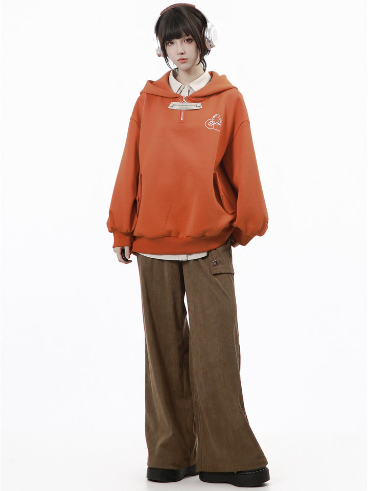Rust Orange Bunny Graphic Hoodie