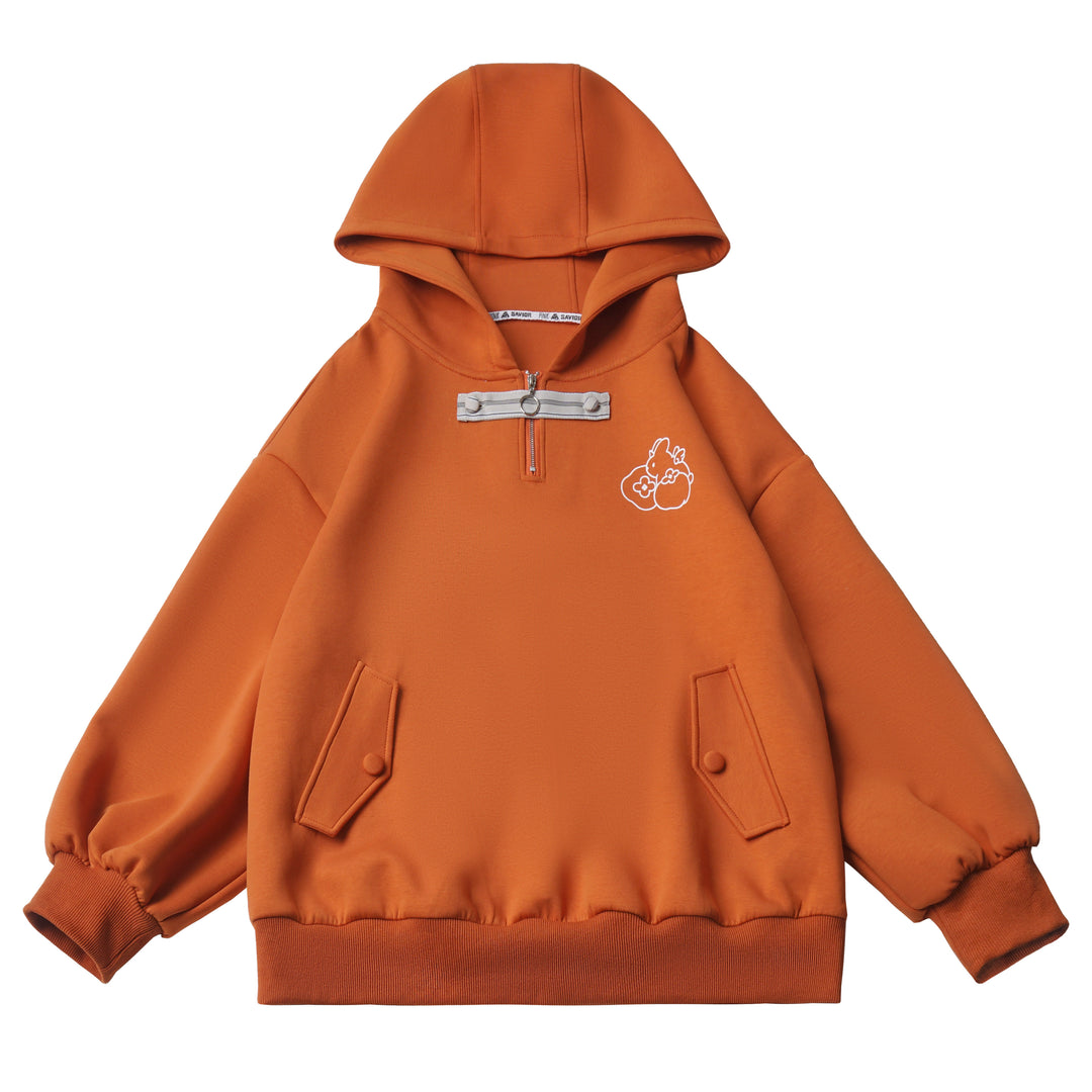 Rust Orange Bunny Graphic Hoodie