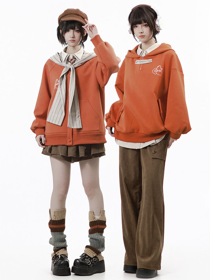 Rust Orange Bunny Graphic Hoodie