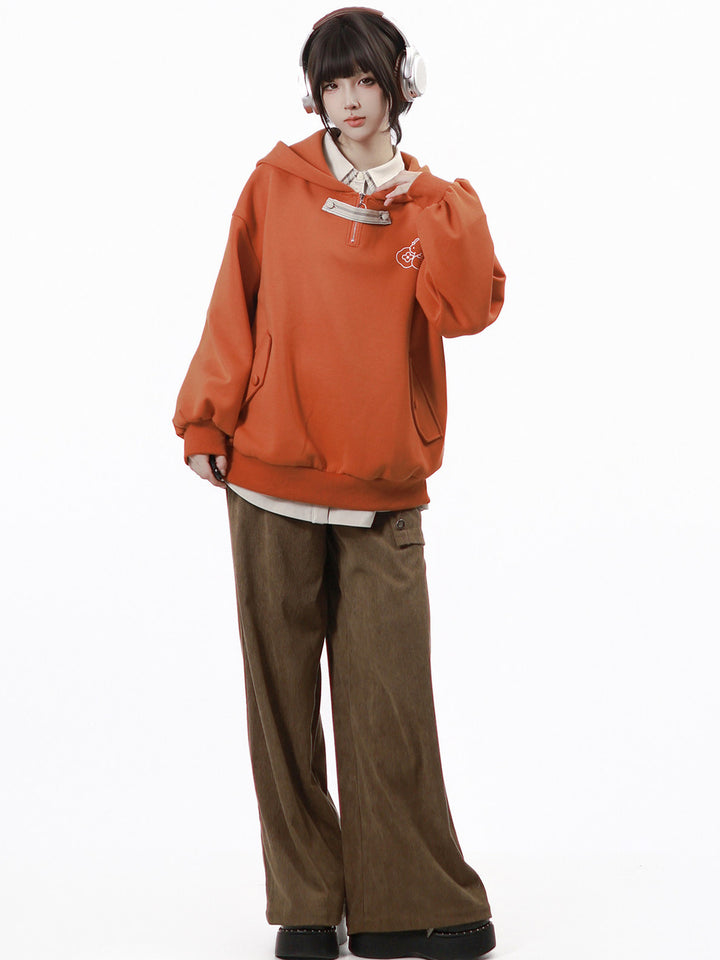 Rust Orange Bunny Graphic Hoodie