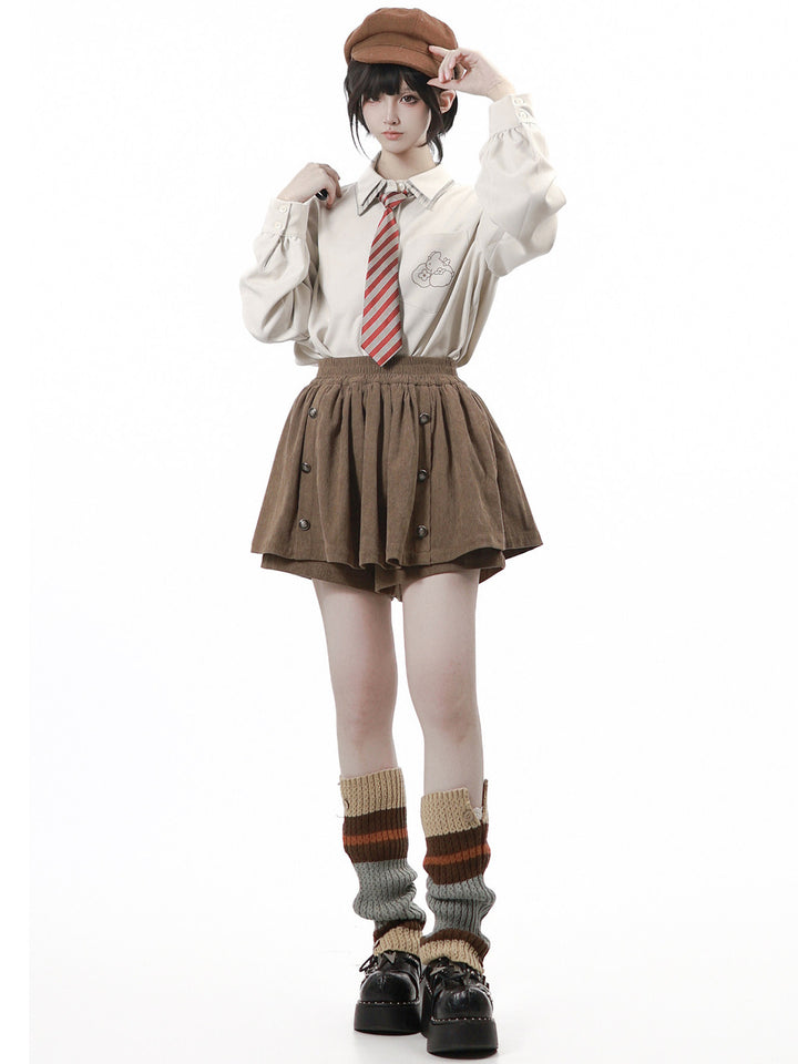Bunny Graphic Contrast Pocket Shirt