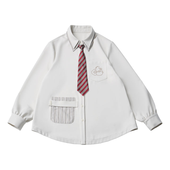 Bunny Graphic Contrast Pocket Shirt