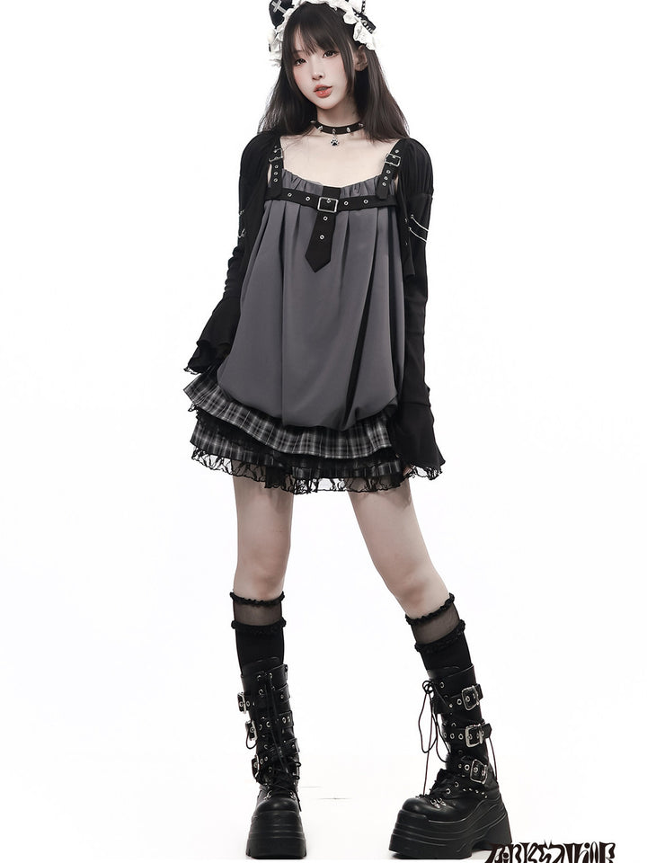 Gothic Chain Detail Cropped Cardigan