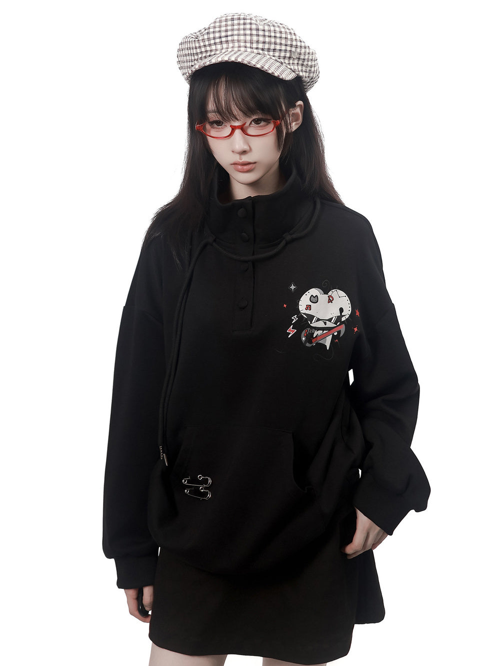 Punk Mouse Graphic Cropped Sweatshirt