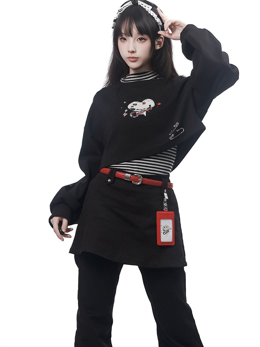 Punk Mouse Graphic Cropped Sweatshirt