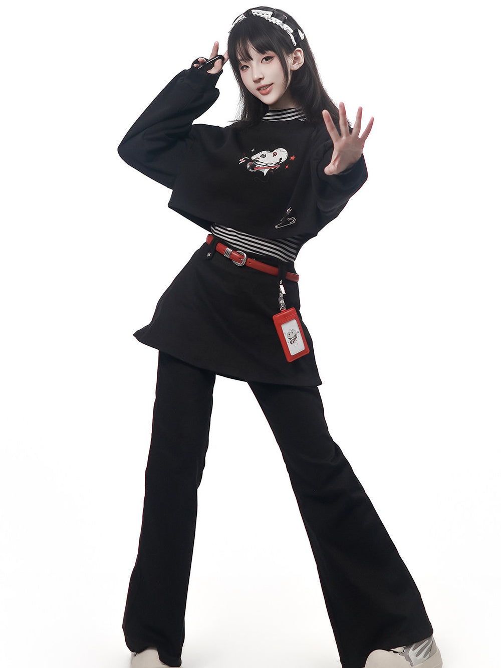 Punk Mouse Graphic Cropped Sweatshirt