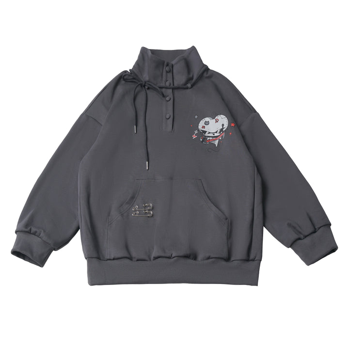 Punk Mouse Graphic Funnel Neck Sweatshirt
