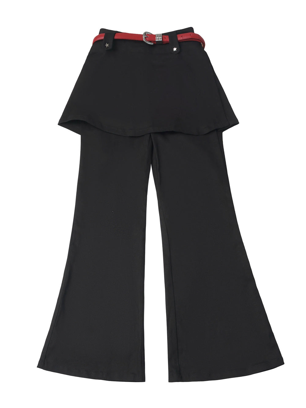 Punk Skirt-Overlay Flare Pants