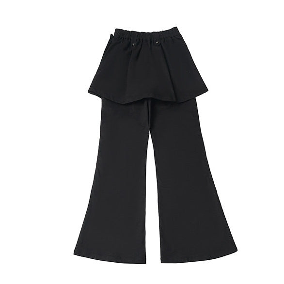 Punk Skirt-Overlay Flare Pants