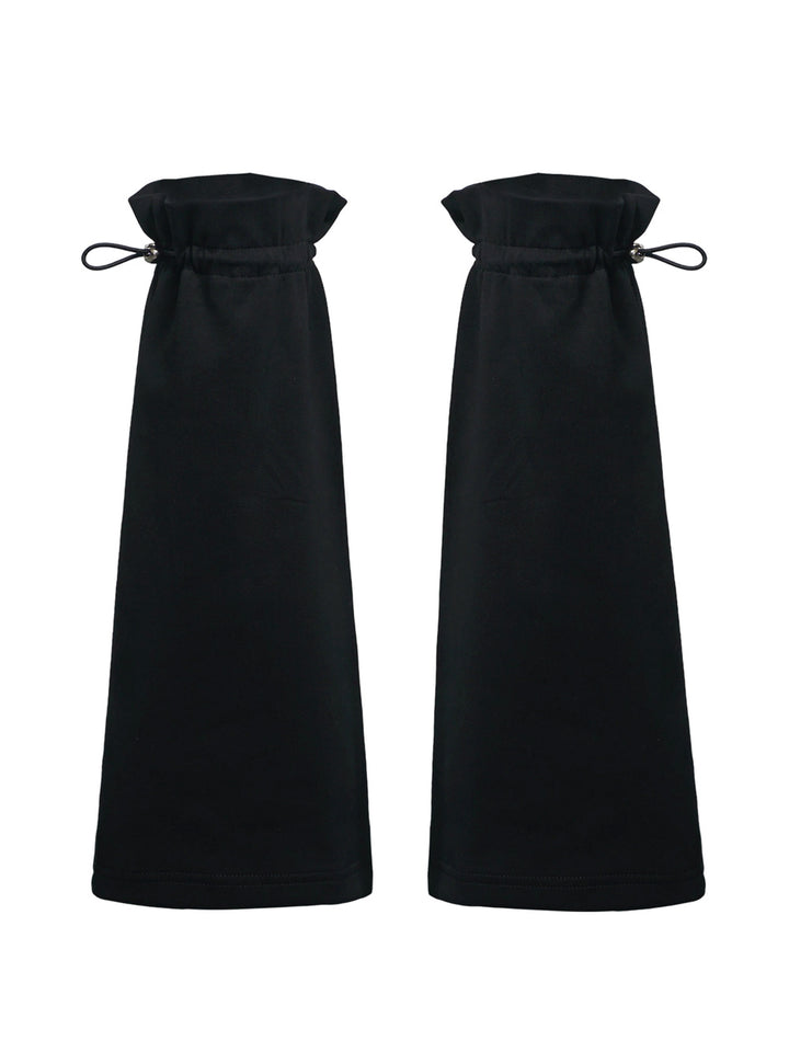 Black Drawstring Leg Warmers