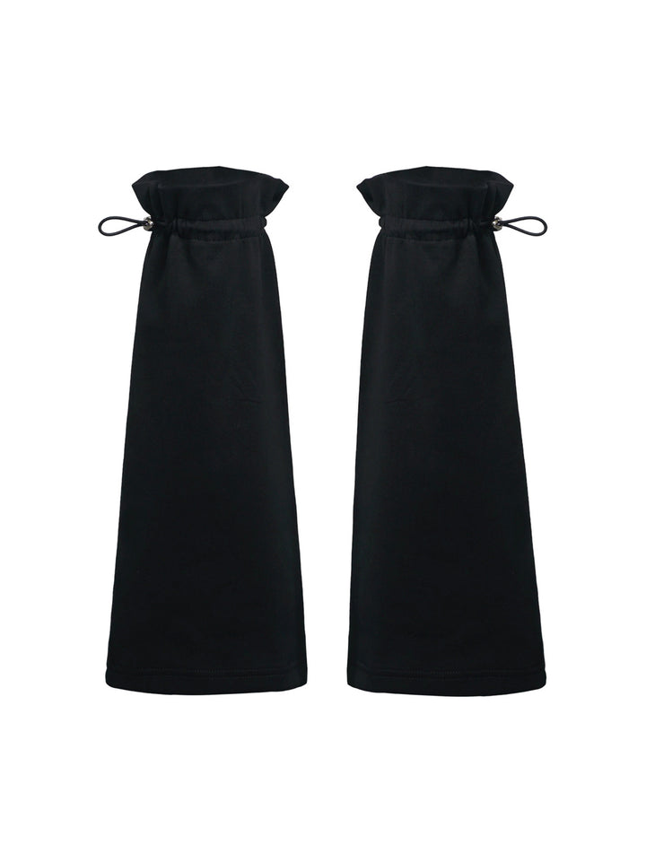 Black Drawstring Leg Warmers