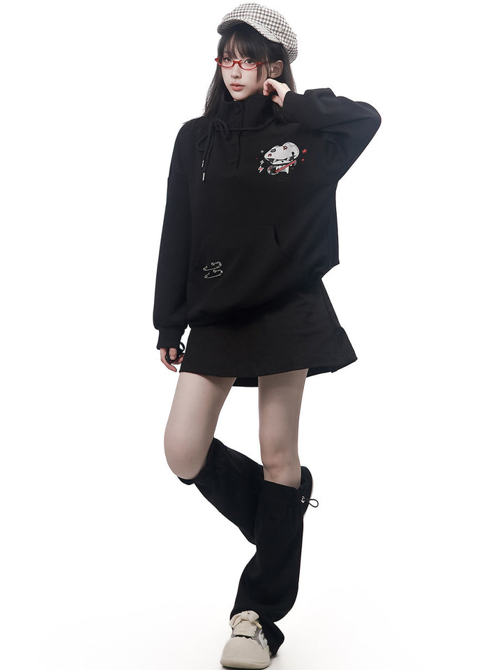 Black Drawstring Leg Warmers