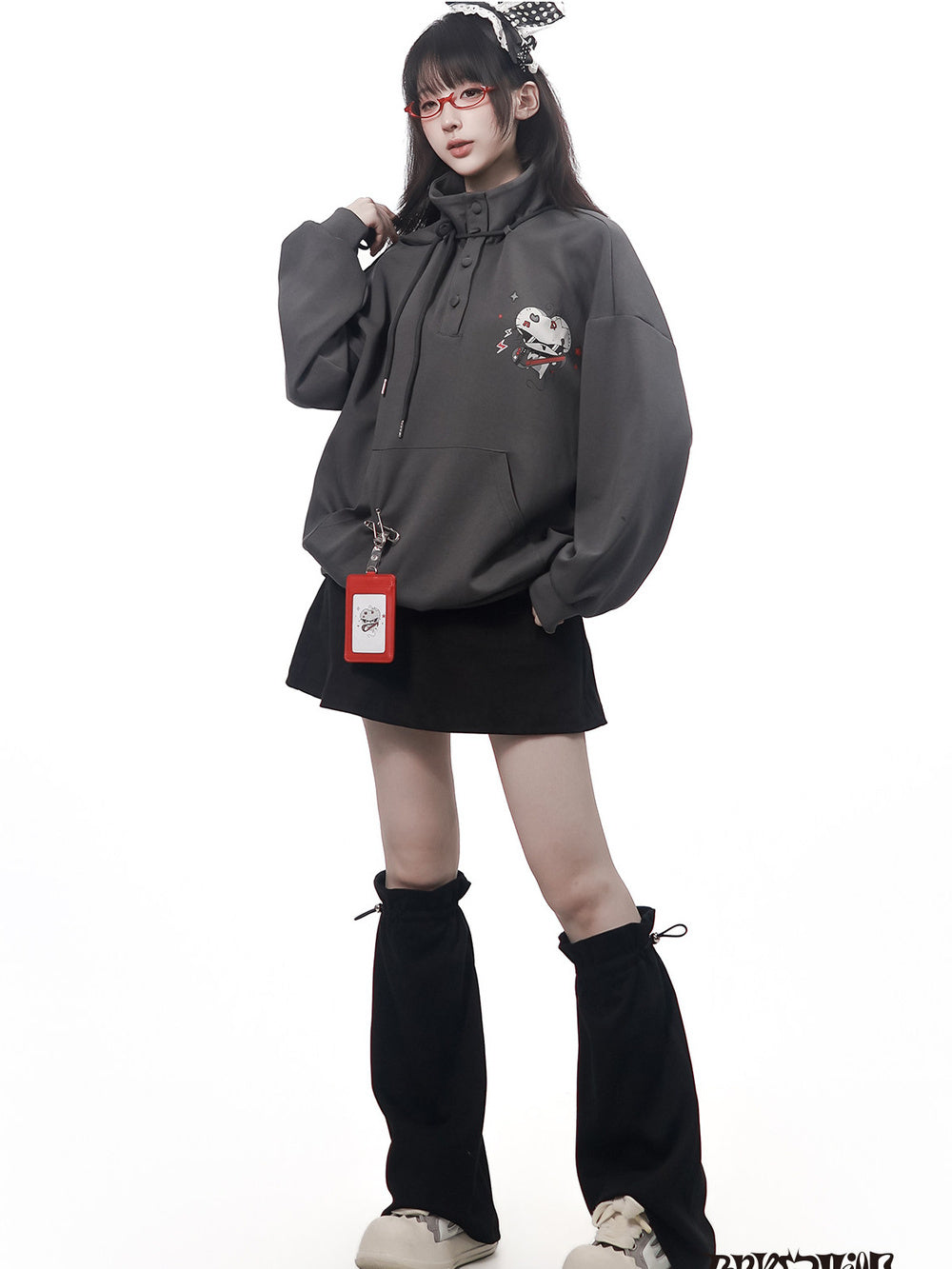 Black Drawstring Leg Warmers