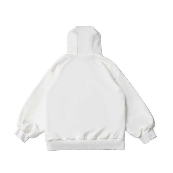 Grunge Cat Graphic Zip-Up Hoodie