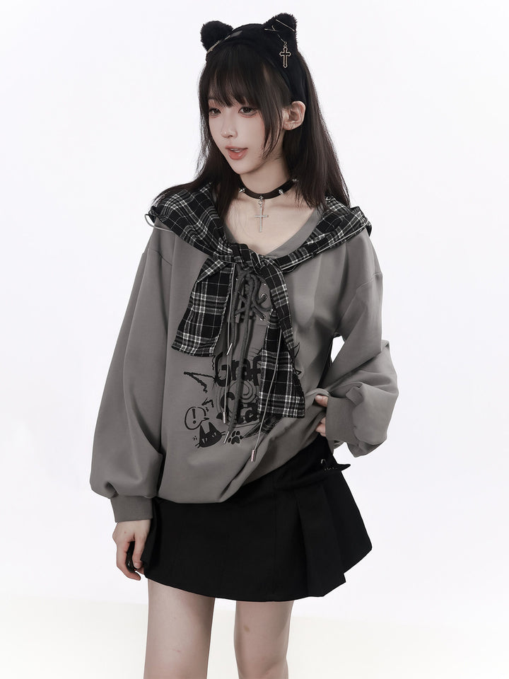 Gothic Belted Pleated Mini Skirt