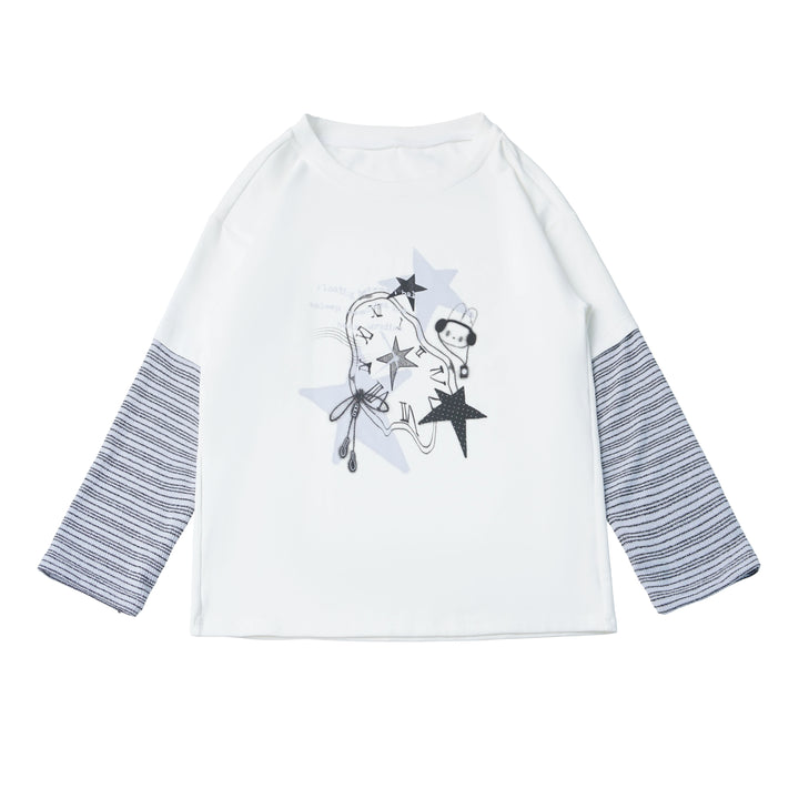 Star Clock Faux-Layered T-Shirt