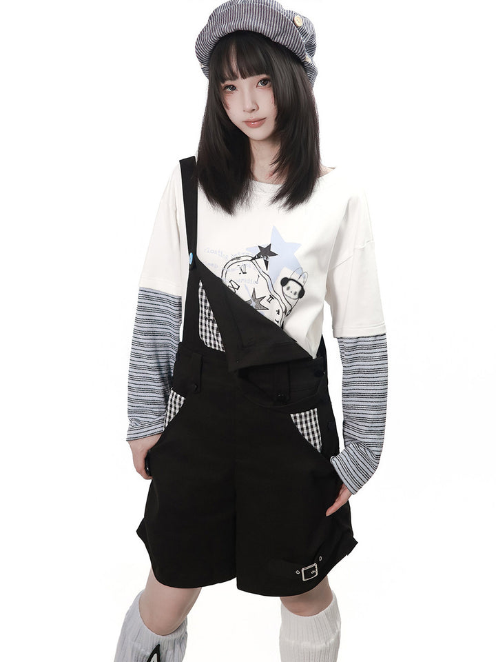 Star Clock Faux-Layered T-Shirt
