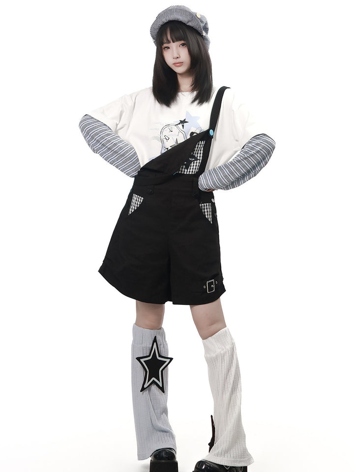 Star Clock Faux-Layered T-Shirt