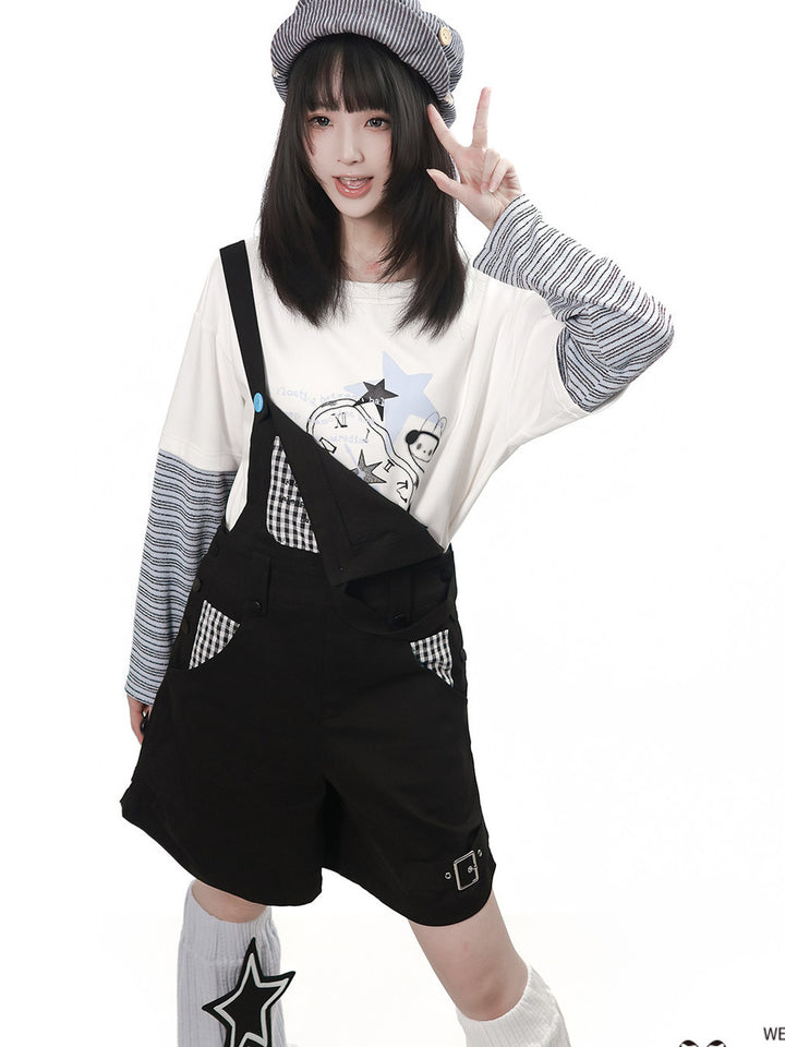 Star Clock Faux-Layered T-Shirt
