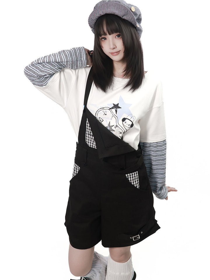 Star Clock Faux-Layered T-Shirt