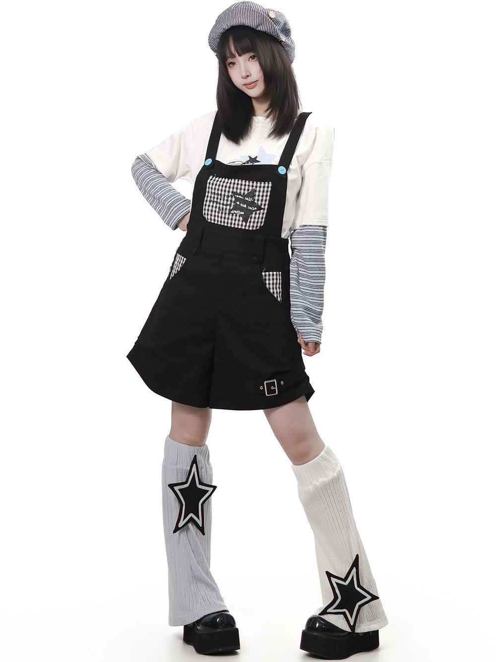 Star Clock Faux-Layered T-Shirt