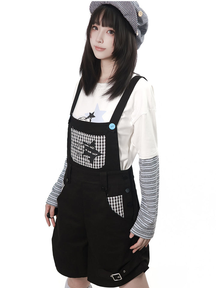 Star Clock Faux-Layered T-Shirt