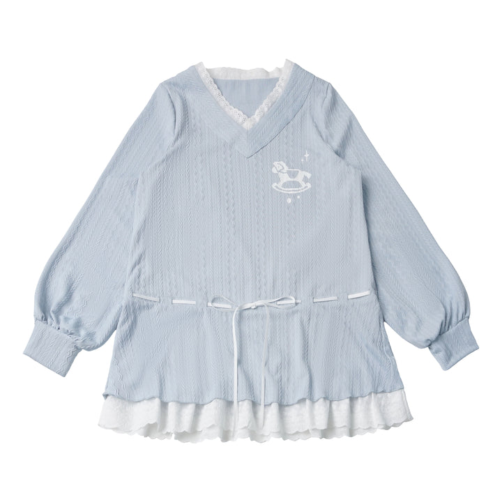 Rocking Horse Lace Trim Hoodie