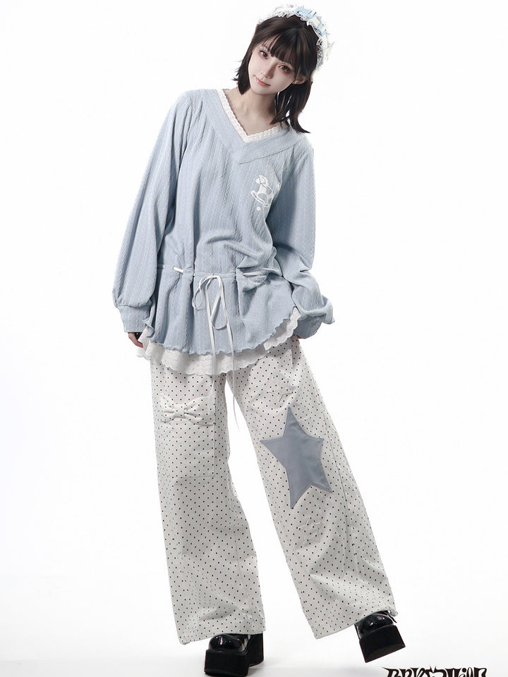 Rocking Horse Lace Trim Hoodie