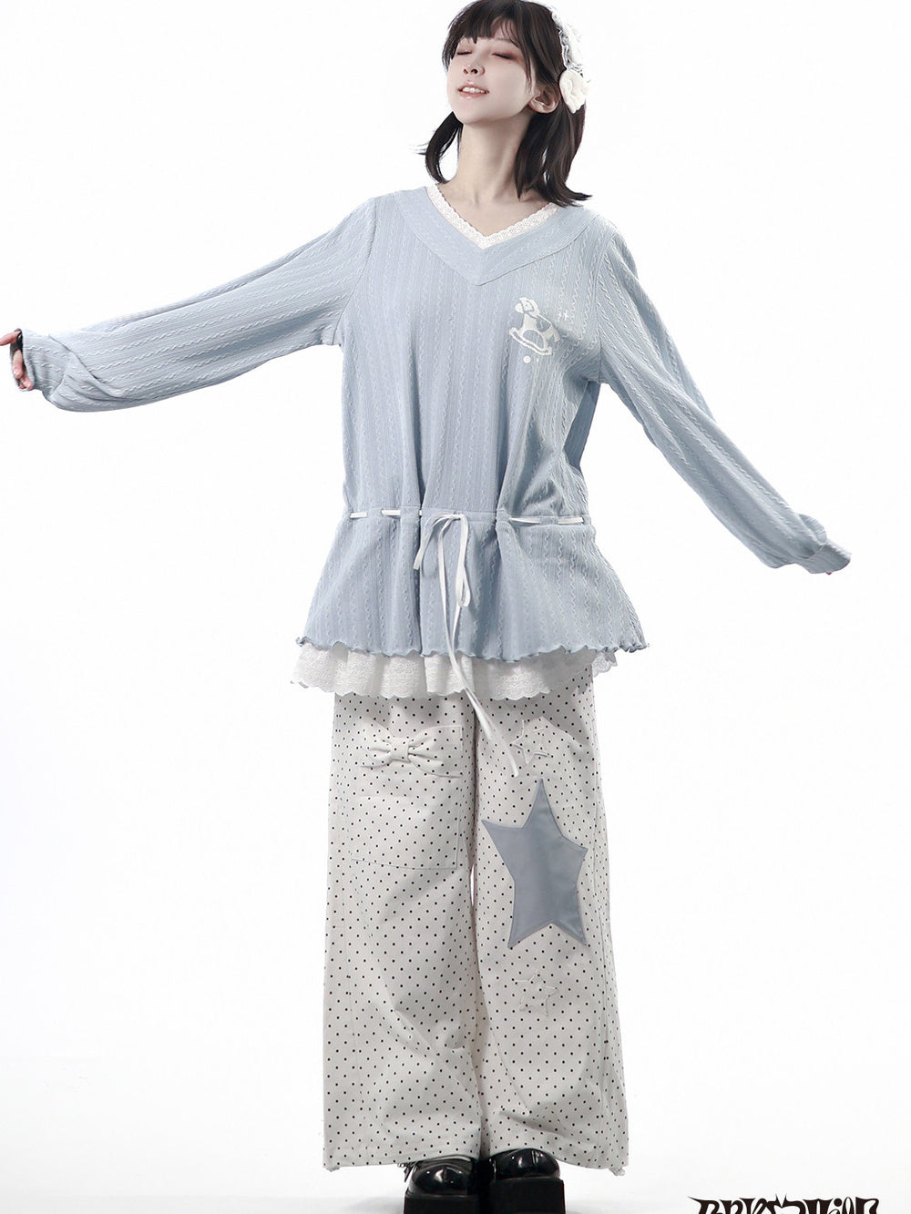 Rocking Horse Lace Trim Hoodie