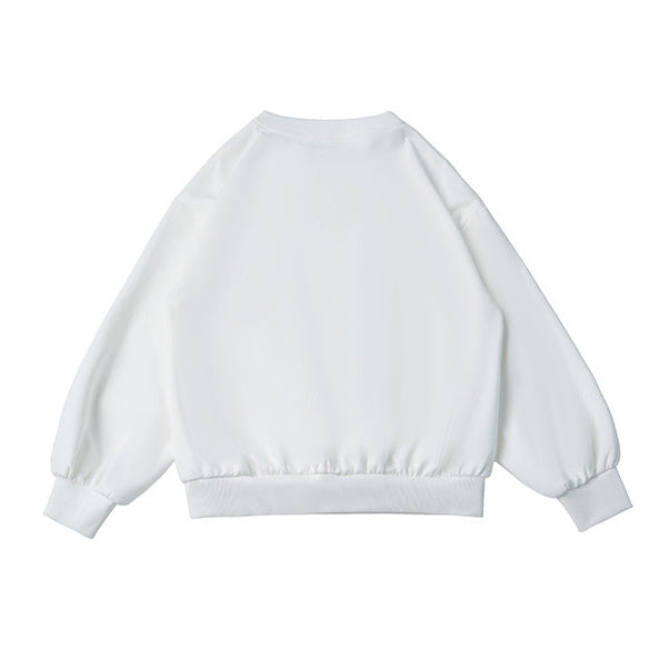 Mouse Graphic Plaid Cape Collar Sweatshirt