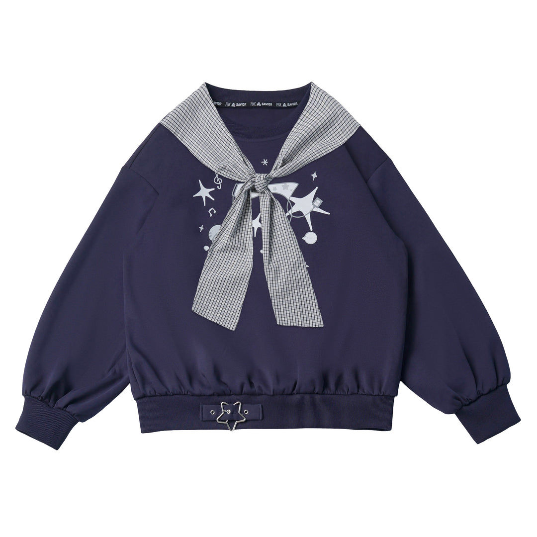 Sailor Collar Mouse Graphic Sweatshirt